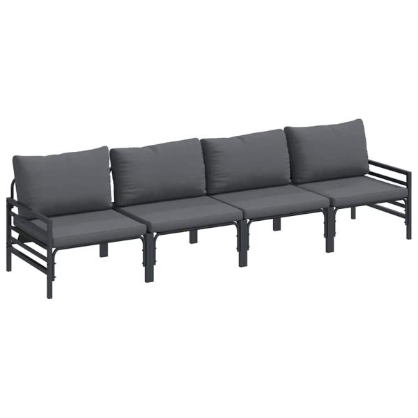 Garten-Sofa-Set 4 pcs Anthrazit Stahl