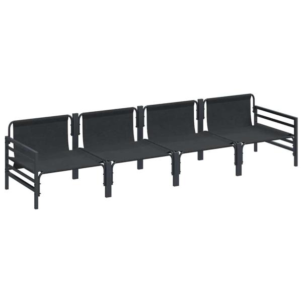 Garten-Sofa-Set 4 pcs Anthrazit Stahl