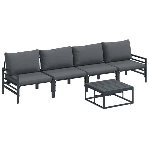 Garten-Sofa-Set 5 pcs Anthrazit Stahl