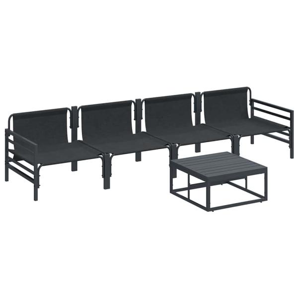 Garten-Sofa-Set 5 pcs Anthrazit Stahl