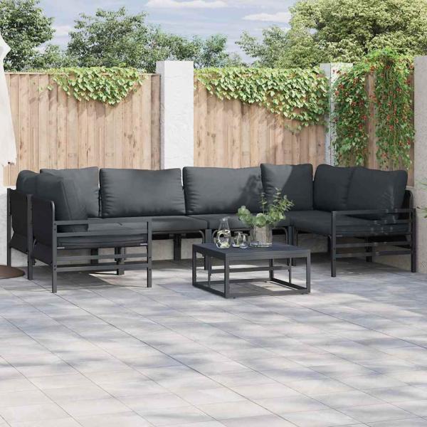ARDEBO.de - Garten-Sofa-Set 6 pcs Anthrazit Stahl