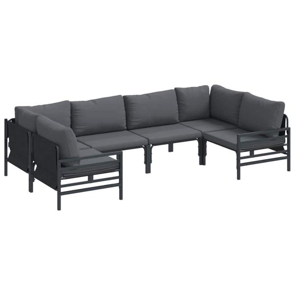 Garten-Sofa-Set 6 pcs Anthrazit Stahl