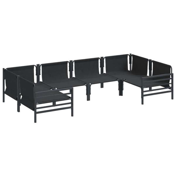 Garten-Sofa-Set 6 pcs Anthrazit Stahl
