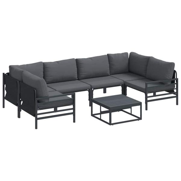 Garten-Sofa-Set 7 pcs Anthrazit Stahl