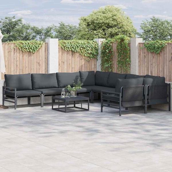 ARDEBO.de - Garten-Sofa-Set 8 pcs Anthrazit Stahl