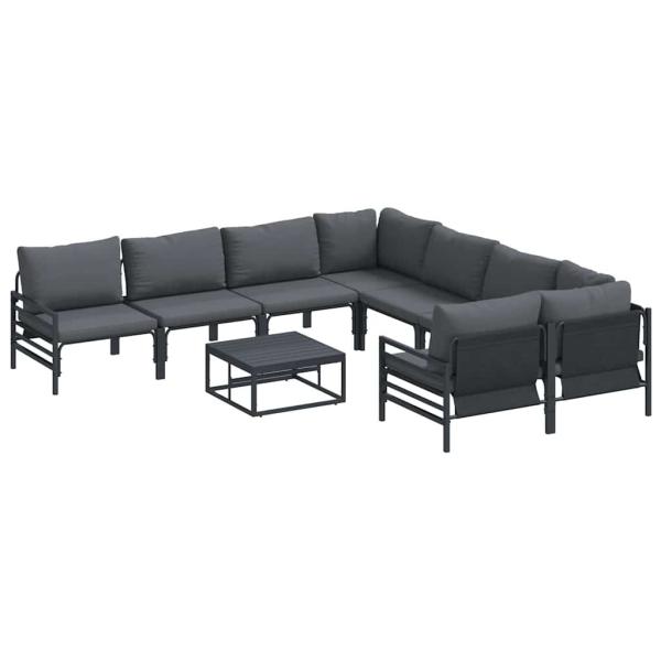 Garten-Sofa-Set 9 pcs Anthrazit Stahl