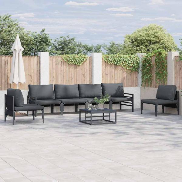 ARDEBO.de - Garten-Sofa-Set 6 pcs Anthrazit Stahl