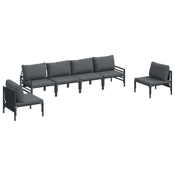 Garten-Sofa-Set 6 pcs Anthrazit Stahl