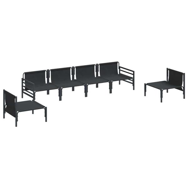 Garten-Sofa-Set 6 pcs Anthrazit Stahl