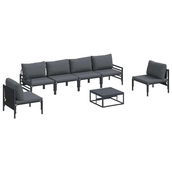 Garten-Sofa-Set 7 pcs Anthrazit Stahl