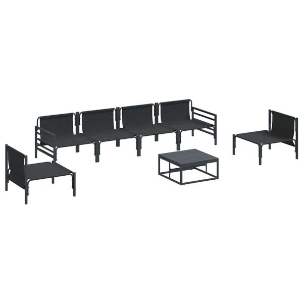 Garten-Sofa-Set 7 pcs Anthrazit Stahl
