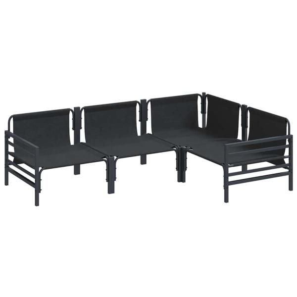 Garten-Sofa-Set 4 pcs Anthrazit Stahl