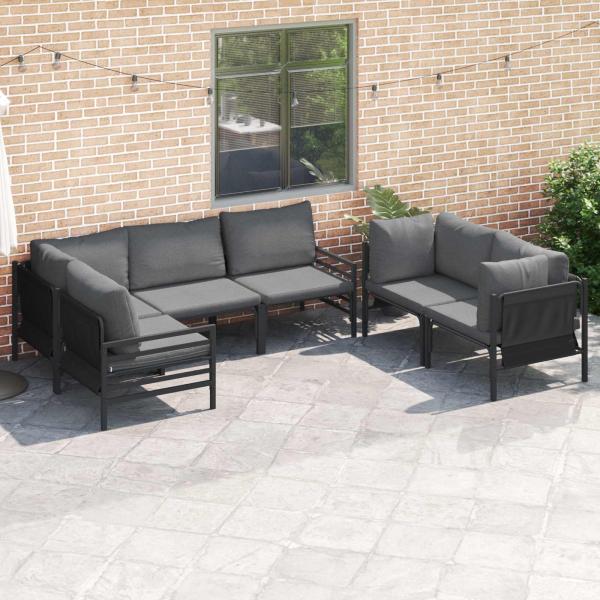 Garten-Sofa-Set 6 pcs Anthrazit Stahl