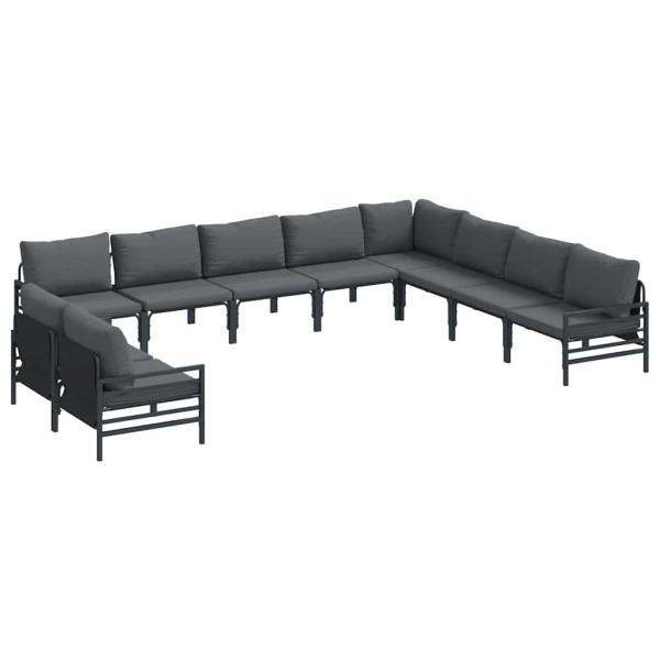 Garten-Sofa-Set 10 pcs Anthrazit Stahl