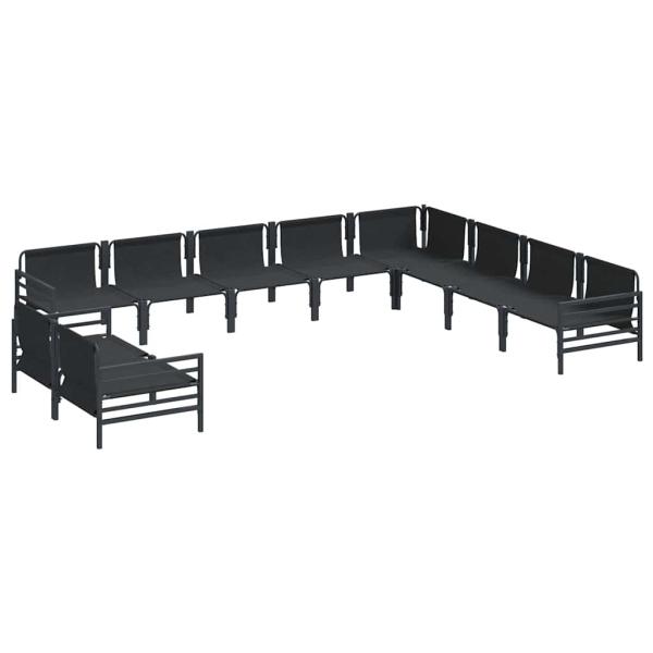 Garten-Sofa-Set 10 pcs Anthrazit Stahl
