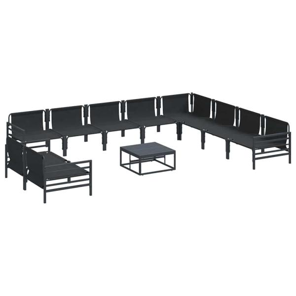 ARDEBO.de - Garten-Sofa-Set 11 pcs Anthrazit Stahl