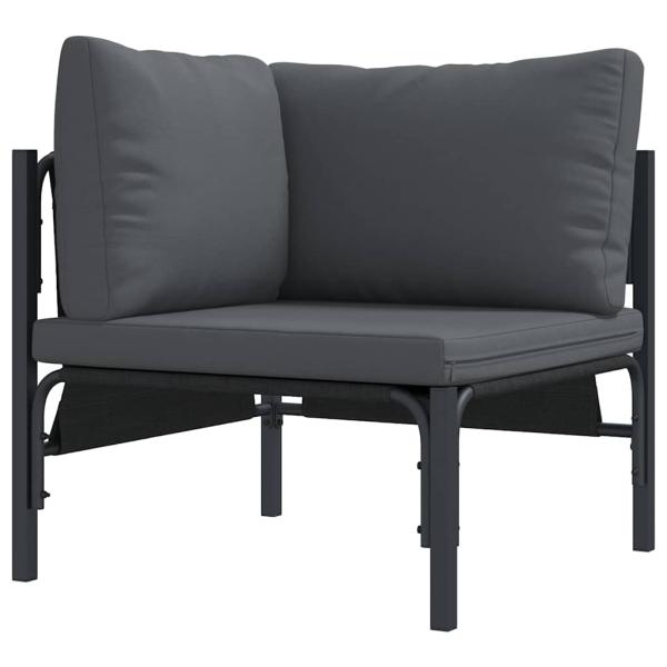 Gartensofa-set 11 stk. Schwarz Stahl