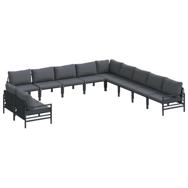 Garten-Sofa-Set 11 pcs Anthrazit Stahl