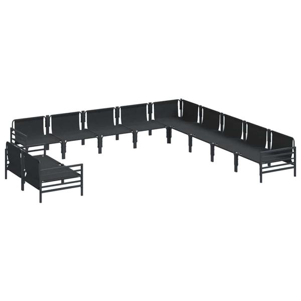 Garten-Sofa-Set 11 pcs Anthrazit Stahl