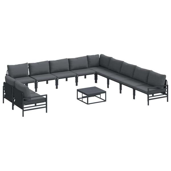 Garten-Sofa-Set 12 pcs Anthrazit Stahl