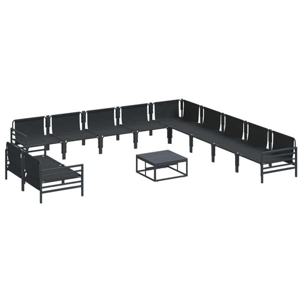 Garten-Sofa-Set 12 pcs Anthrazit Stahl