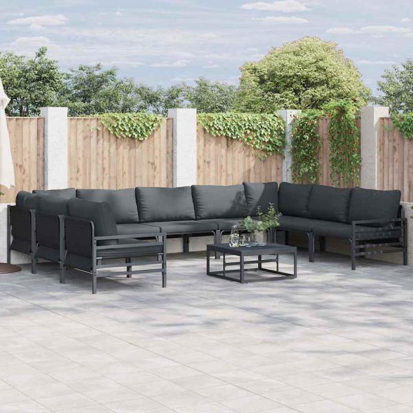 ARDEBO.de - Garten-Sofa-Set 9 pcs Anthrazit Stahl