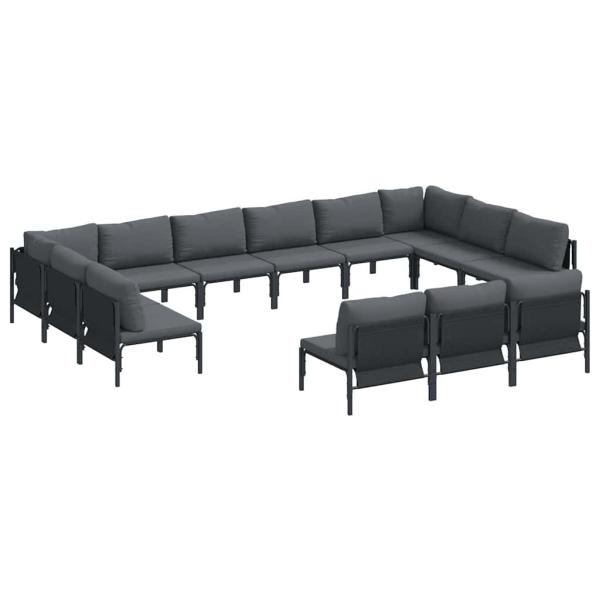 Garten-Sofa-Set 13 pcs Anthrazit Stahl