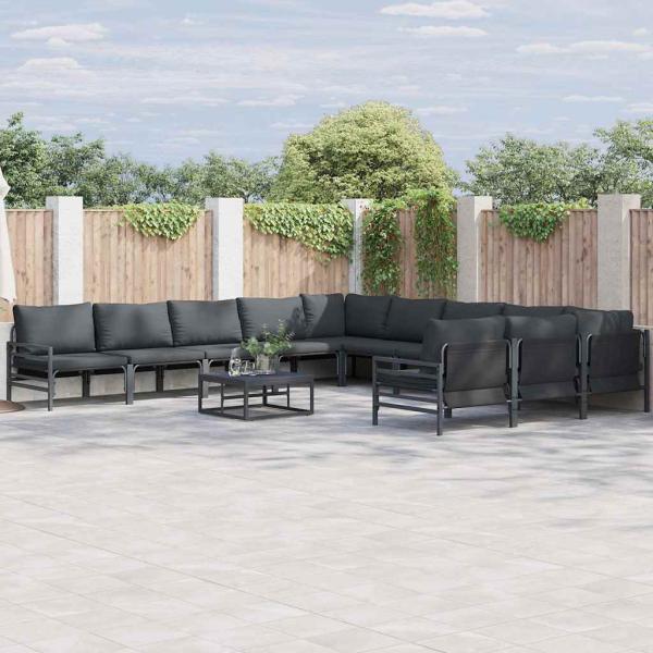 ARDEBO.de - Garten-Sofa-Set 12 pcs Anthrazit Stahl