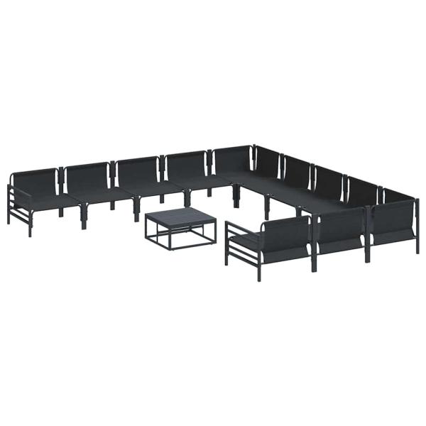 Garten-Sofa-Set 12 pcs Anthrazit Stahl