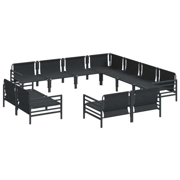 Garten-Sofa-Set 11 pcs Anthrazit Stahl