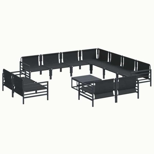 ARDEBO.de - Garten-Sofa-Set 12 pcs Anthrazit Stahl