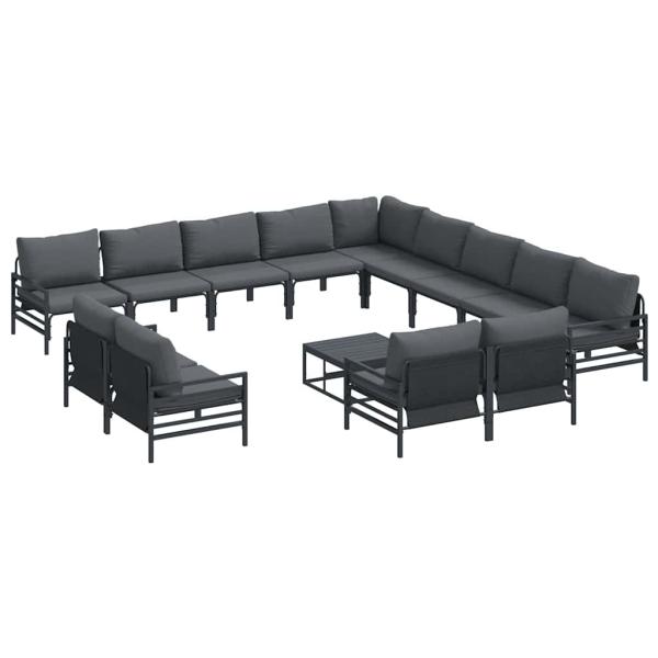 Garten-Sofa-Set 14 pcs Anthrazit Stahl