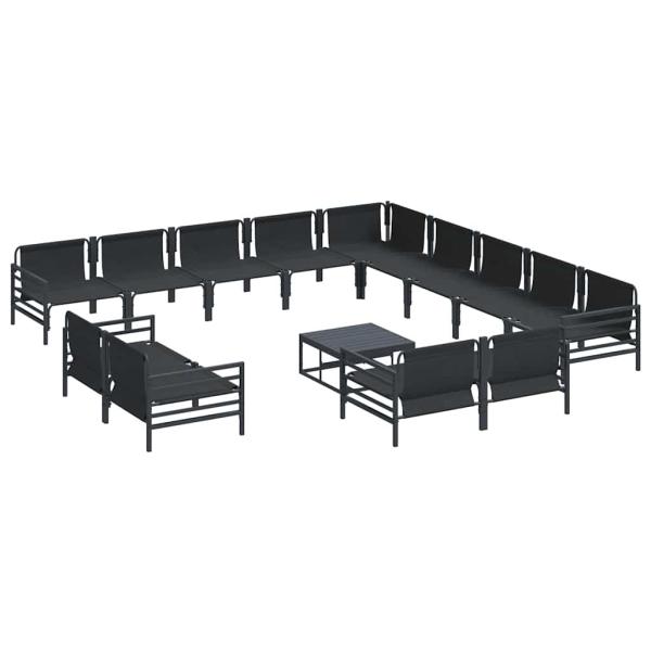 Garten-Sofa-Set 14 pcs Anthrazit Stahl