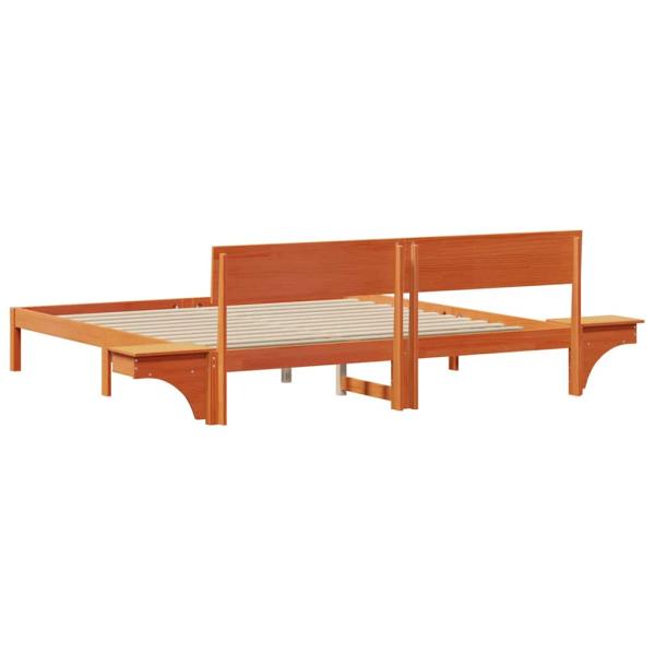 Bettgestell Wachsbraun 200 x 200 cm Massivholz Kiefer