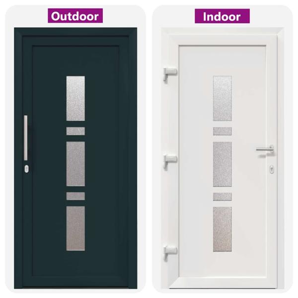 Haustür Anthrazit 98 x 208 cm PVC