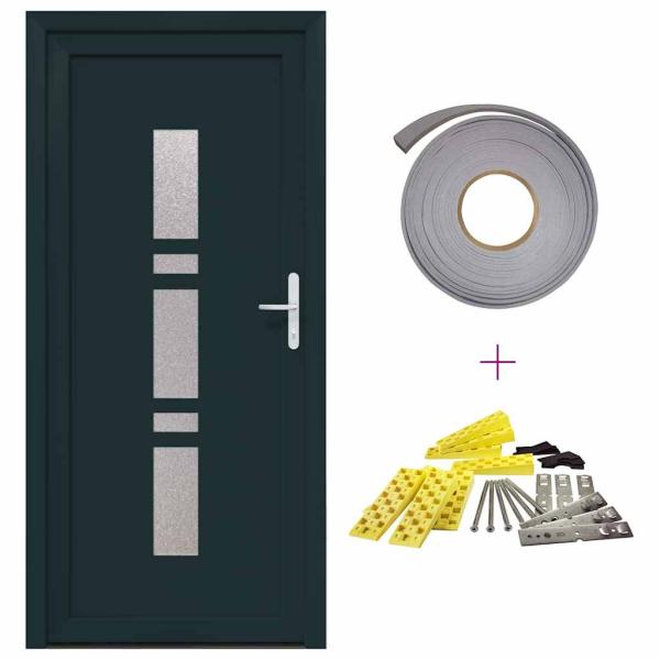 Haustür Anthrazit 98 x 208 cm PVC