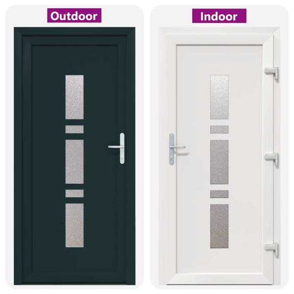 Haustür Anthrazit 98 x 208 cm PVC