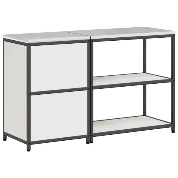 Küchenlager-Set 2 pcs Weiß 150 x 50 x 92 cm Kaltgewalzter Stahl