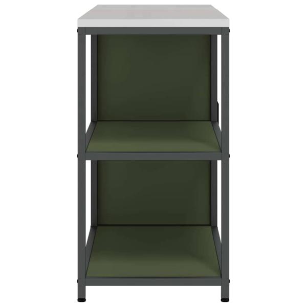 Küchenlager-Set mit Regal mit Speicher mit Tür Verstellbar 2 pcs Olive Grün 150 x 50 x 92 cm