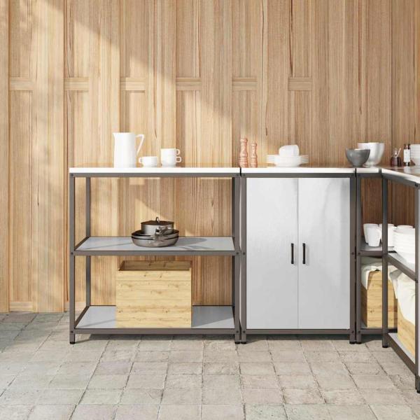 ARDEBO.de - Küchenlager-Set 2 pcs Silber 150 x 50 x 92 cm Edelstahl