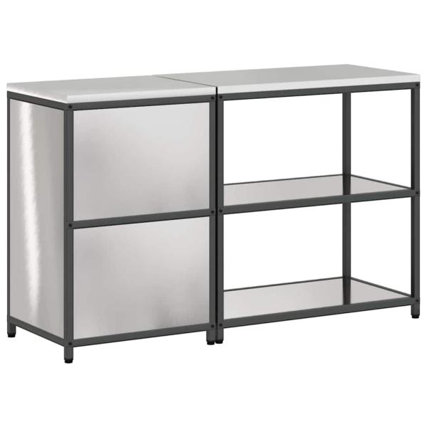 Küchenlager-Set 2 pcs Silber 150 x 50 x 92 cm Edelstahl