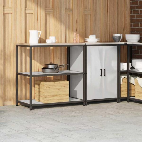 Küchenlager-Set 2 pcs Silber 150 x 50 x 92 cm Edelstahl