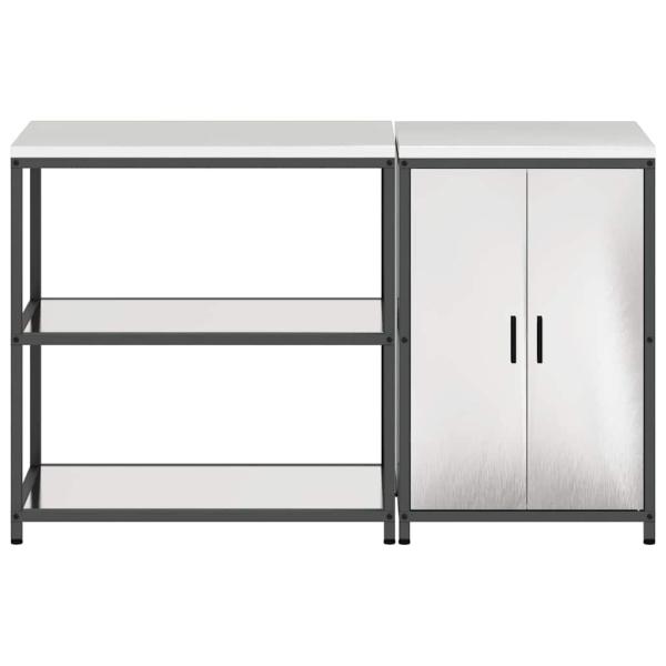 Küchenlager-Set 2 pcs Silber 150 x 50 x 92 cm Edelstahl