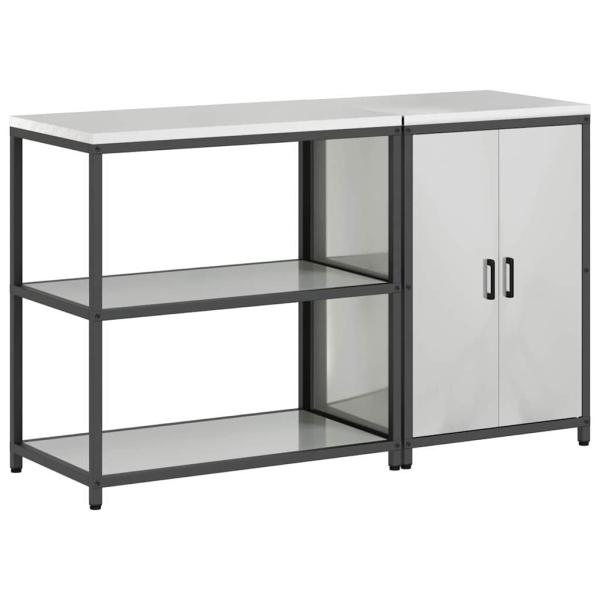 Küchenlager-Set 2 pcs Silber 150 x 50 x 92 cm Verzinkter Stahl