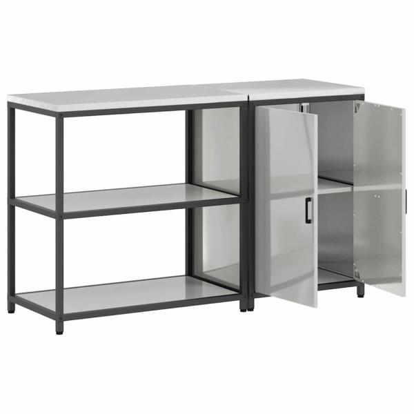 Küchenlager-Set 2 pcs Silber 150 x 50 x 92 cm Verzinkter Stahl