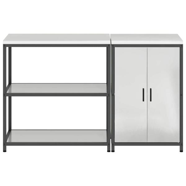 Küchenlager-Set 2 pcs Silber 150 x 50 x 92 cm Verzinkter Stahl