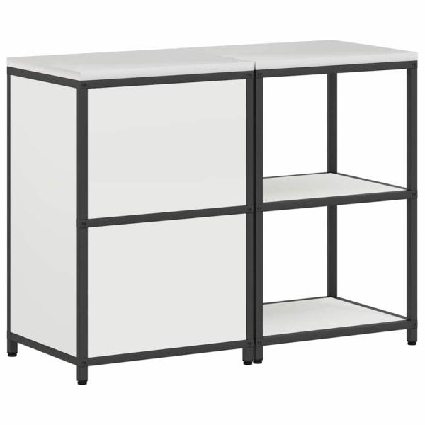 Küchenlager-Set 2 pcs Weiß 120 x 50 x 92 cm Kaltgewalzter Stahl