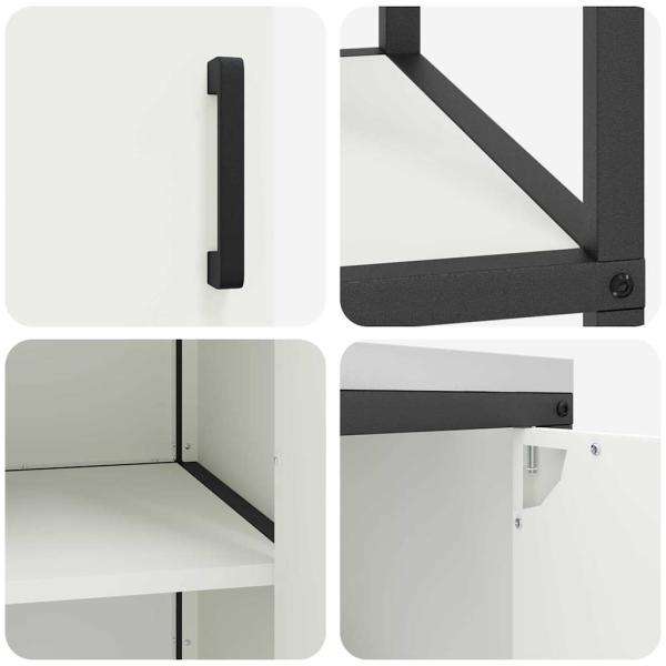 Küchenlager-Set 2 pcs Weiß 120 x 50 x 92 cm Kaltgewalzter Stahl