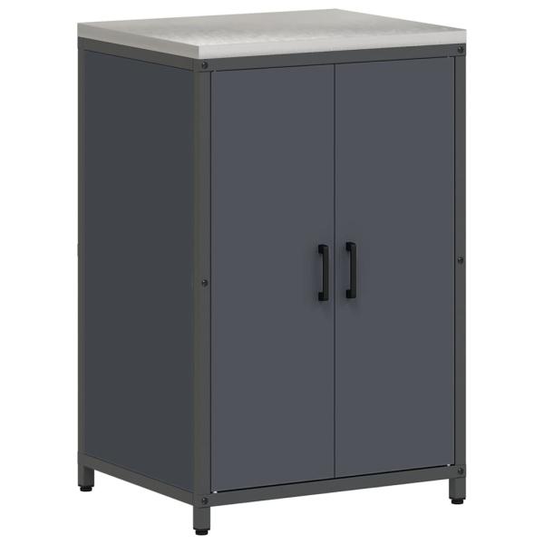 Küchenlager-Set mit Regal mit Speicher mit Tür Verstellbar 2 pcs Anthrazit 120 x 50 x 92 cm