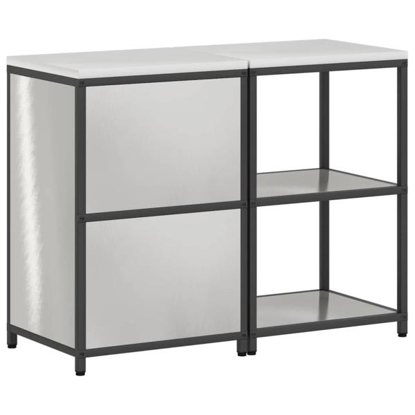 Küchenlager-Set 2 pcs Silber 120 x 50 x 92 cm Edelstahl